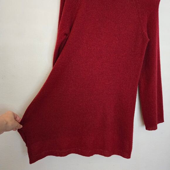 100% Cashmere Brick Red Cowl Neck Sweater Size XS/4 Fall Winter Knit Classic - Picture 10 of 14